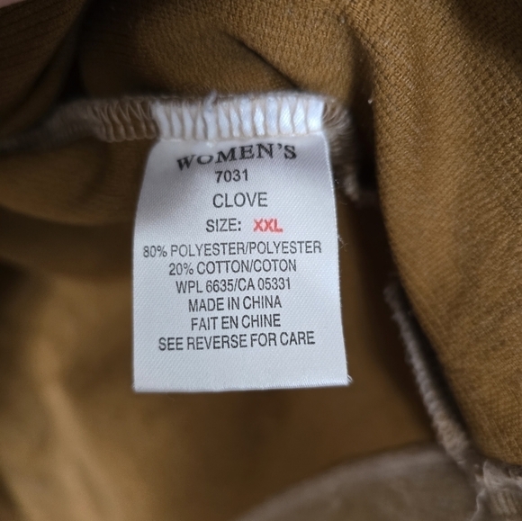 Woolrich Long Sleeve Top Leaf Print Tan Womens 2XL - Picture 3 of 4